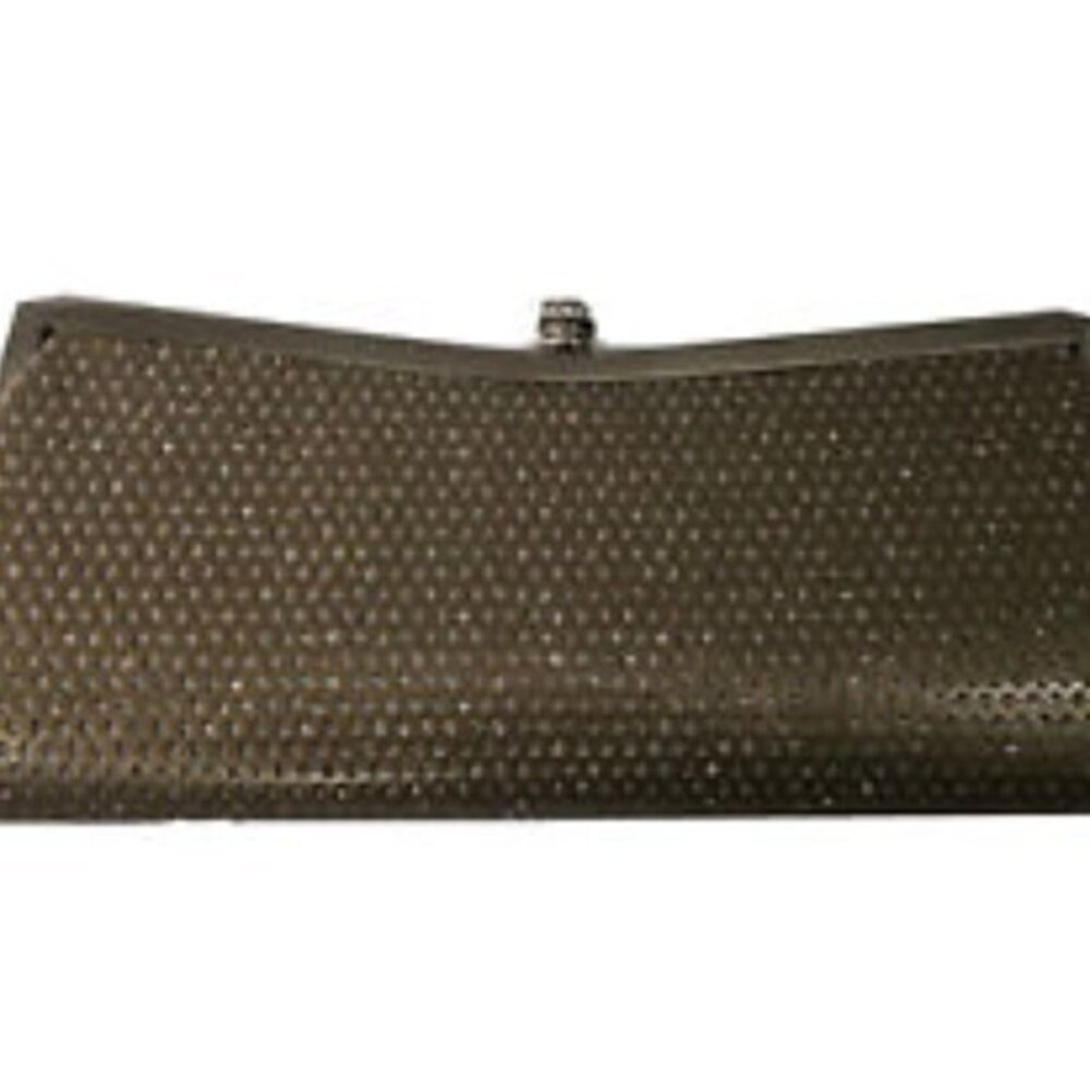 Gregory Ladner Clutch Handbag Gold Evening Bag With Silver Chain